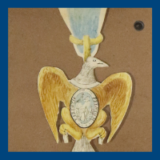 Watercolor of the Society of the Cincinnati Eagle ca. 1780s Paper, watercolor paint