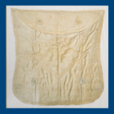 Masonic Apron ca. 1770 Silk, wood, glass, paper
