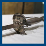 Shortsword ca. 1760s Steel, silver-plate